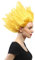 WIG ME UP - 91062-PC2B Perücke Damen Herren Karneval Halloween Cosplay Blume Tulpe Feuerteufel Dämon Loki Gelb hochtoupiert