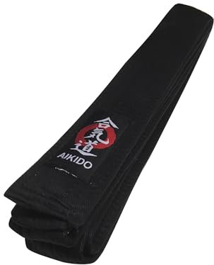 Budodrake Aikidogürtel mit Aikido-Label schwarz 5 cm (280)