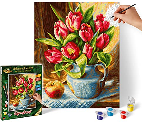 Schipper Noris 609240796 Tableau par numéros Bouquet de tulipes 24 x 30 cm