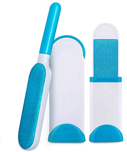 Alliebe Pet Dog Cat Hair Remover, Pas de recharges et pas de déchets, Amélioré réutilisable Pet Hair Remover Brosse Aide à domicile(Bleu)