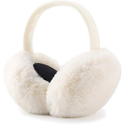 LCXSHYE Winter Ear muffs Faux Fur Warm Earmuffs Cute Foldable Outdoor Ear Warmers For Women Girls (A-White)