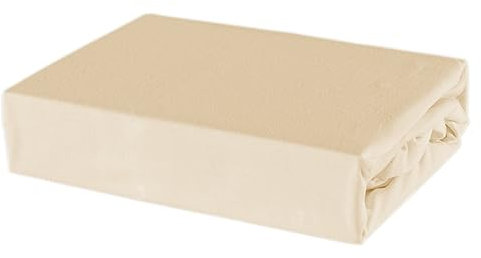 Soft Dream Spannbettlaken 80x180 cm - Premium Qualität - 100% gekämmte Baumwolle Jersey -Spannbetttuch für Kinderbett Juniorbett - OekoTex Zertifiziert - Made in EU - Sand