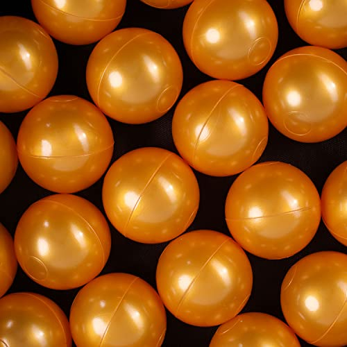 H&F Heimtextilien 500 Bälle für Bällebad Ø 7 cm – Gold Plastikbälle für Kinder & Babys – Weiche & langlebige Spielbälle – BPA-frei & schadstofffrei – Perfekt für Spielzelt, Hüpfburg & Garten