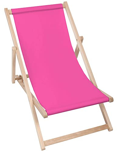 DreamRoots Liegestuhl Klappbar Holz aus Buchenholz, bis 130 kg belastbar, 3-Fach verstellbare Rückenlehne, waschbarer Polyesterbezug