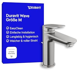 Duravit WA1020001070 Wave tvättställskran, borstat rostfritt stål