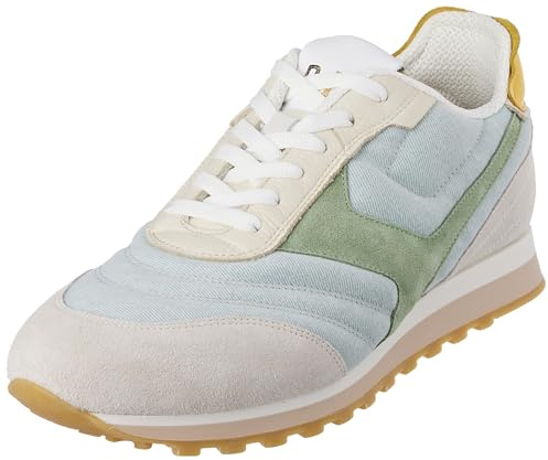 Sneakers Uomo SNEAKERBALL R Vitello/Suede/Tech Denim/Bianco/Verde/Giallo Suola H/W [Taglia: EU 40]