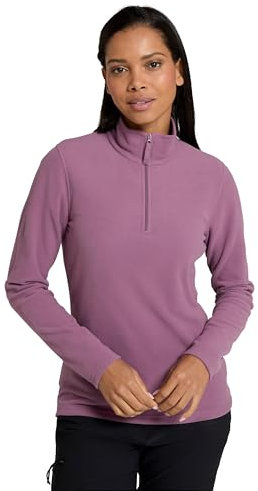 Mountain Warehouse Snowdon Melange Fleece-Pullover Damen - dünner, Warmer Winter-Pullover aus Fleece für Damen zum Laufen, Wandern, Joggen und für Sport und Outdoor Dusky Lila Damengröße EU 38