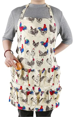 Hossmily 1 pack Egg Apron, Egg Collecting Apron for Chicken Duck Goose Eggs, with 13 Pockets Chicken Egg Apron for Women&Men