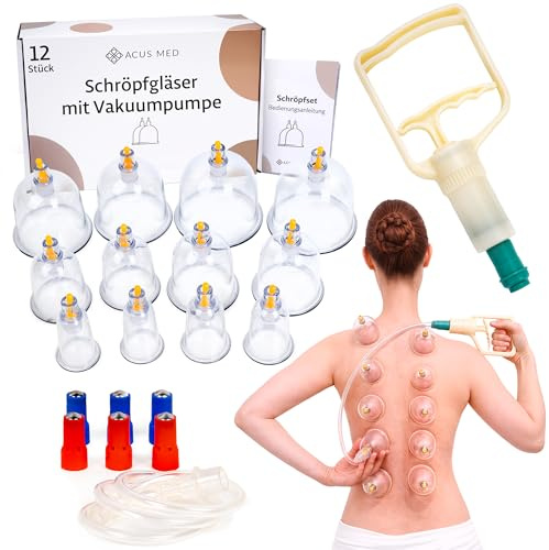 Ventosas Fisioterapia – Ventosaterapia - Kit 12 Piezas con Bomba, 6 Imanes
