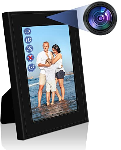 UYIKOO Telecamera Nascosta, Mini Telecamera Spia Cornice Fotografica, 1080P HD Microcamera Spia con Rilevamento del Movimento per la Video Sicurezza del Negozio