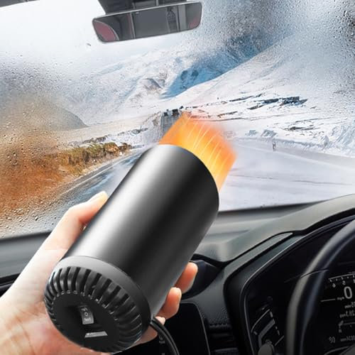 Riloer 12V 150W Calentador de parabrisas para automóvil, descongelador, ventilador de enfriamiento de verano, calentador en forma de taza calefacion portatil coche