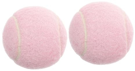 Balones de Tenis de Entrenamiento Rosa 2 Piezas de Goma para Principiantes