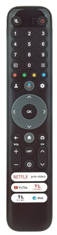 VINABTY Télécommande Vocale Remplacée Convient pour TCL LCD QLED Smart TV 58P635 65C745 65C845 65C855 55C845 75C845 85C845 43C645 50C645 55C645 65C645 75C645 85C645 55C745 75C745 85C745