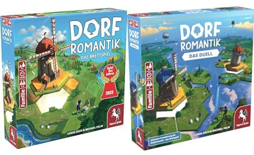 Pegasus Spiele Bundle 51240G Dorfromantik *Spiel des Jahres 2023* Brettspiele 51241G Dorfromantik-Das Duell