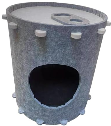 Sharplace Cat Bed Cave for Indoor Cats Cat House Felt Soft Barrel Shape Shelter Creative Scratch Resistant Cat Hideaway for Cats Kitten