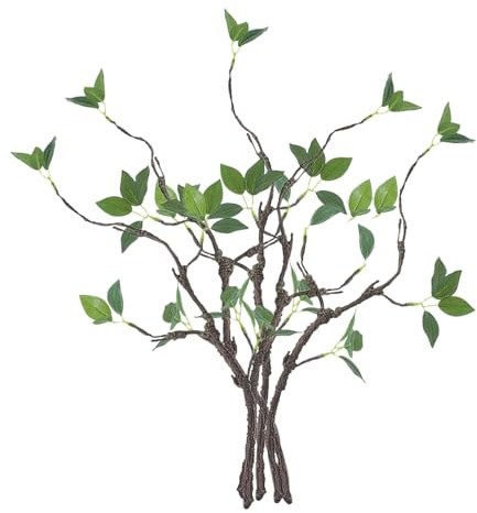 Liuyoyo 6 St Konstgjord Växt, Gröna Nandina Konstgrenar för, Konstgjorda Grönska Stjälkar Grenar för, Falska Ficus Stjälkar Konstgjorda Stjälkar för Butik Trädgård Kontor