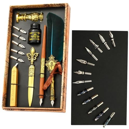 Pennbläckset | Vintage kalligrafipenna för skrivning, stämpelpenna, stämpelpenna, kuvertverktyg, bästa presentkitet för skrivning, ritning, signaturer