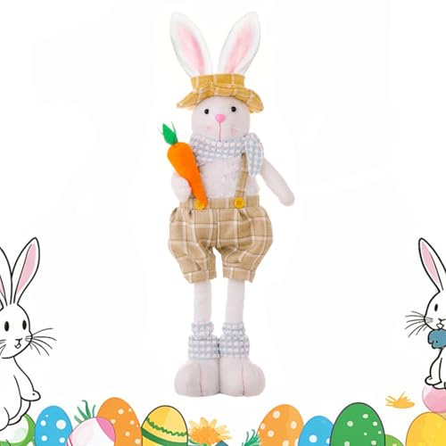 badaren Coniglio Pasquale, Conigli Pasquali, Allungabile, Alto 12,6 in, Si estende Fino a 18,9 in, Grande, Grazioso, per Regalo Pasqua, Decorazioni Pasquali, Regalo Compleanno (D)