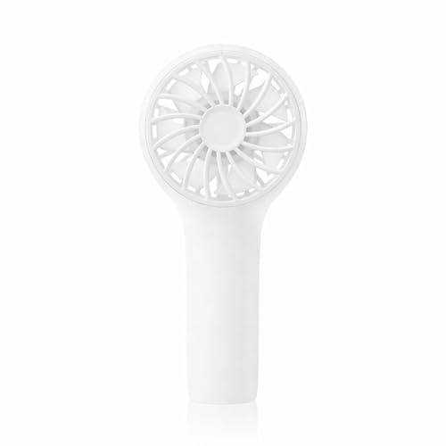 wonderlamp - Ventilador de Mano Bris Blanco, 3 Velocidades, Indicador de Carga y Batería Recargable, Mini Ventilador Portátil Compacto, Ideal para Viajes