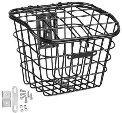 drburpily Cykelkorg Husdjurshållare Resebagage Vuxna Cyklar Barn Flickor Transport Hängande Cykelkorg Framstyre För Hundar Och Till och Med Bär Cykelväska, Svart, 22.5 x 17 x 27 cm