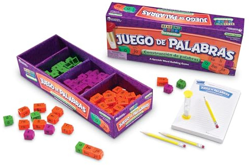 Learning Resources Juego de Palabras Spanish Reading Rods Word Game - Spanish Learning Board Games for Kids, Bilingual Language Games