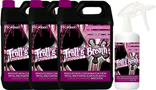 Pro-Kleen Troll's Breath Iron Fallout Remover - Safe for all Wheel Types - pH Neutral Formula with Colour Indicator (16 litres)