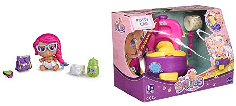The Bellies From Bellyville - Bellie Beth, muñeca bebé interactiva, a Partir de 3 años, (Famosa 700015145) + Potty Car
