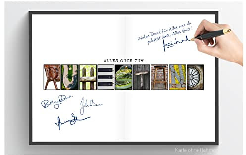 codiarts. Glückwunsch Karte | zum Ruhestand | Geschenk | Gästebuch Poster Klappkarte für Unterschriften | DIN A4 | Bildsymbol Design