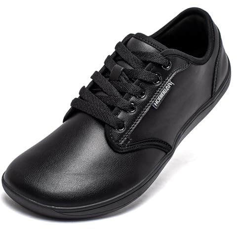 HOBIBEAR Unisex Wide Barefoot Shoes for Mens Womens Minimalist Zero Drop Shoes Sneakers (All Black,11 Women/10 Men)