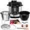 TurboTronic Druckkochtopf 6L mit 2x Topf Edelstahltopf und beschichtet, Dampfgarer, Multikocher, elektrischer Schnellkochtopf, Dampfkochtopf Silber