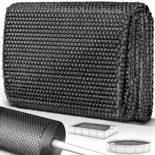 tillvex Bâche à Bulles pour Piscine Ronde et rectangulaire | Bâche de Protection Solaire de 120 µm d'épaisseur | Découpe individuelle | Chauffage de Piscine pour Eau Chaude (Noir, 732x366 cm)