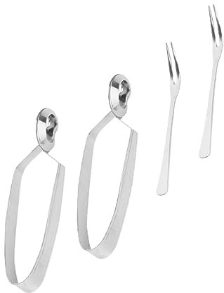 DECHOUS 4stücke Schneckengabel Aus Edelstahl Schneckenzange Und Gabel Set Escargot Küchenzubehör Lebensmittelzange Schneckenzange Für Schalentiere Zum Schnecken Genuss Hause Geschirr