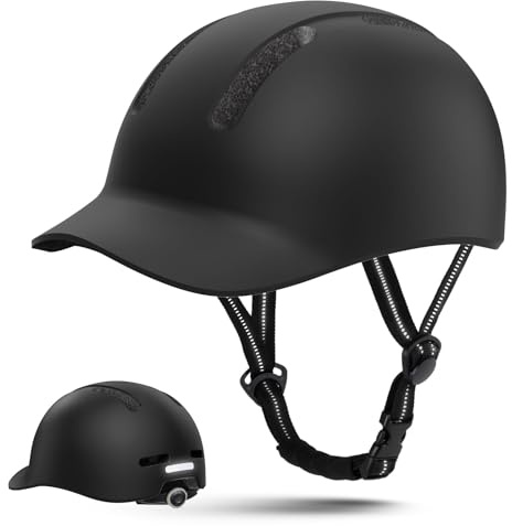 Shinmax Casque de Vélo Adulte avec Peak Intégré - Léger et Aéré, Réglable pour VTT, Vélo de Ville, Route et E-Trottinette