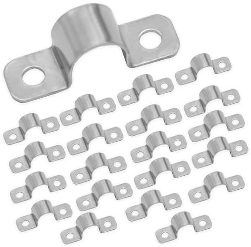 20 Stück Rohrschelle Edelstahl,Rohrschellen Leerrohr Befestigung Schelle Befestigungsschelle Schellen Halbschelle Kabelschellen Metallschelle U-Rohrschellen,für Elektroleitung Halterung (10 mm)