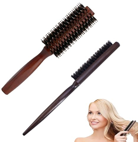 2 Wildschweinborsten Bürste, Boar Bristle Brush, Teasing Hair Brush