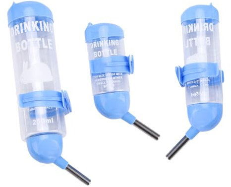 ifundom 3 Pièces Bouteille Eau Automatique pour Hamster Design Transparent Capacité Fournitures pour Animaux de Compagnie Accessoires de Cage pour Petits Rongeurs