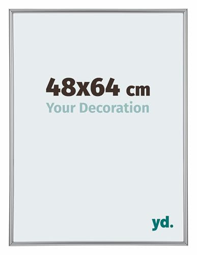 yd. Your Decoration - Cornice Puzzle 48x64 - Argento Lucente - Cornice Puzzle 500-1000 pezzi - Plastica Cornice portafoto - Annecy