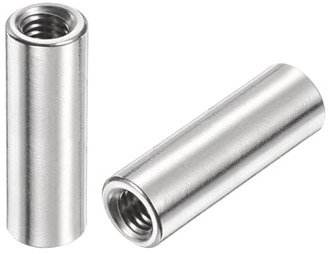 QUARKZMAN 6Pcs Ecrous Ronds De Connexion M6, Ecrous D'accouplement En Acier Inoxydable 304 Longueur 30mm/1.18 Pour Support, M6x30x10mm