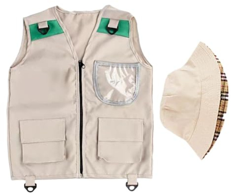 Barn Utforskarpaket Utomhus Naturskattjakt Lekdräkt | Tvättbar Safariväst Med Hatt Sport Och Utomhuslek, Naturutforskningsleksaker För Camping, Fiske, Jakt, Vildmark, Vandring,