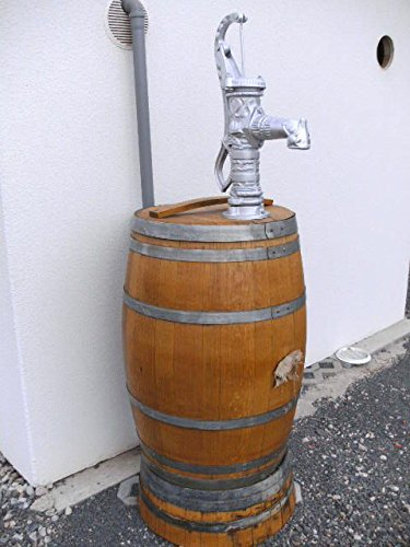 JUNIT Schwengelpumpe Nostalgie-Silber-Groß für Jede Fass-Regentonne