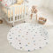 carpet city Teppich Kinderzimmer Creme - Pünktchen, Gepunktet - Kinderteppich 160 cm Rund - Spielteppich Kinder - Babyzimmer Deko