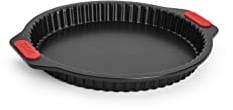 Woll Bakeware - Stampo per quiche e torte, Ø 26 cm, con fondo rimovibile e manici in silicone resistente al calore fino a 230°C, senza PFAS, rivestimento antiaderente a due strati, in acciaio
