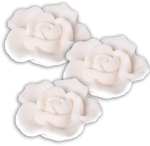 La Maison du Savon de Marseille - French Rose Shaped Soap for Body Wash or Decoration - Lily of the Valley - 30g Novelty Bar - Set of Three