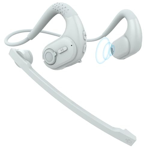 iDIGMALL Casque Bluetooth 5.3 sans fil avec microphone amovible antibruit pour téléphone, PC, ordinateur portable, casque à oreilles ouvertes pour bureau, réunion, travail à domicile, course à pied,