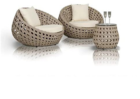 SilteD Outdoor Rattan Sofa Bed and Breakfast Garten Rattan Stühle Couchtisch Balkon Freizeit Outdoor Dreiteiliges Set
