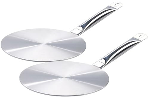 Rosenstein & Söhne Induktion Metallplatte: 2er-Set Universal-Adapterplatten für Induktions-Kochfelder, Ø 24 cm (Toppf für umrüsten, Aufsatz für Induktionskochfeld, Kochplatte)