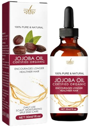 Huile Capillaire Épaisse - Huile de Jojoba Anti-Frisottis pour Cheveux Plus Épais, Liquide de Massage Cuir Chevelu Bio | Huile de Repousse Capillaire pour Femmes et Hommes, Huile Réparatrice Naturelle