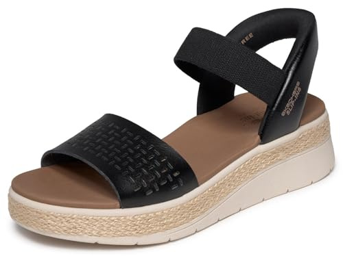 Skechers Women's BOBS Sun Ray Step Aside, Black/White, 4 UK