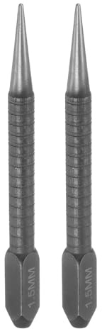 QUARKZMAN 2pcs Pointeau Central 1.5mm Acier Au Carbone Pointe Centrale | Pointeau À Clous Antidérapant, Outil D'Alignement À Taper, Pour Plastique Métal Bois Marquage