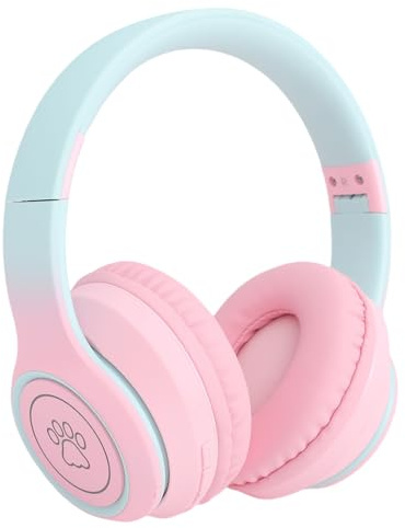 banapoy Cuffie con Cancellazione Attiva del Rumore, Cuffie Wireless Sopra l'orecchio, da Gioco Cablate da 3,5 Mm con Microfono con Cancellazione del Rumore, per Viaggi di Lavoro in Ufficio (PINK)
